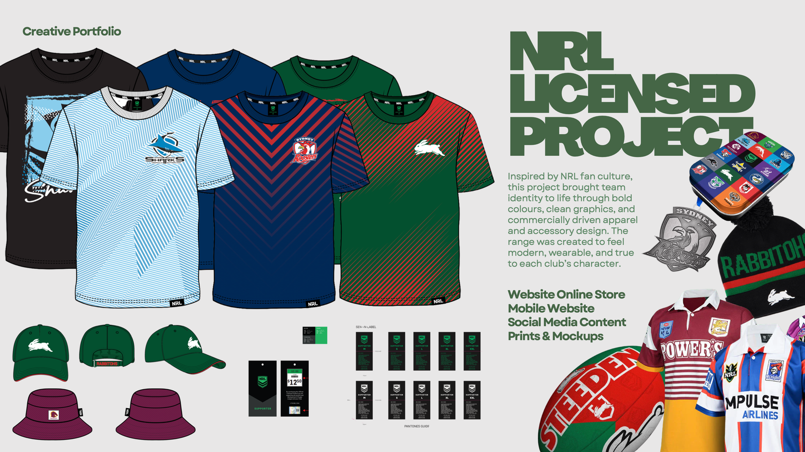 NRL licensed project page from the Antonio Jansen portfolio