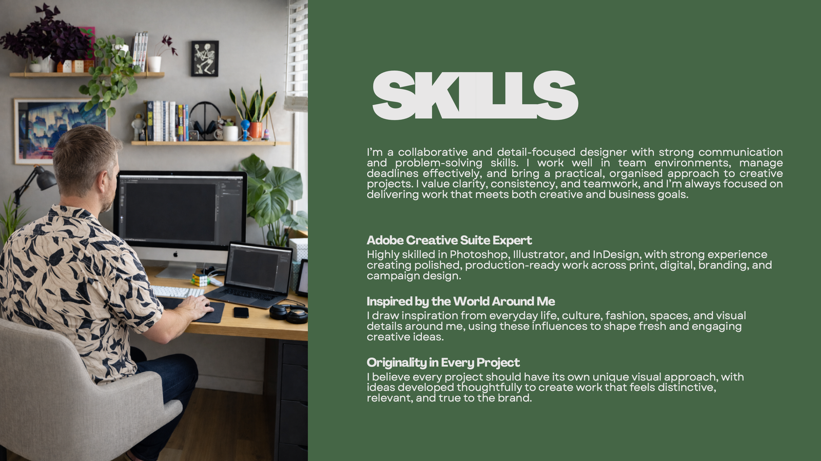 Skills page from the Antonio Jansen portfolio